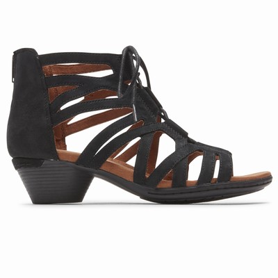 Rockport Cobb Hill Laurel Caged Sandalen Damen Schwarz VLU-086345